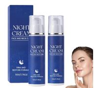 Crema de Noche con Fórmula Reafirmante y Restauradora | Hidratante Antienvejecimiento,Reafirmante y Nutritiva para Rostro y Cuello | Hidratante Antiarrugas para Mujeres con Piel Madura (2 piezas)