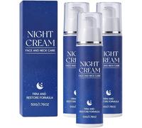 Crema de noche de fórmula firme y restauradora, crema facial antiarrugas hidratante, crema hidratante antiarrugas profundamente hidratante para el cuello y la cara, absorción rápida (3 Pcs)
