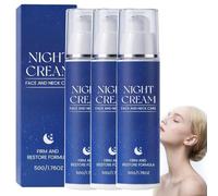 Crema de noche fórmula reafirmante y restauradora, hidratante nocturno antiedad y antiarrugas, crema reafirmante de hidratación profunda para rostro y cuello (3 pcs)
