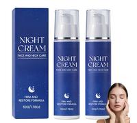 Crema de noche reafirmante y regeneradora, hidratante antirrugas para rostro y cuello, cuidado nocturno hidratante y reafirmante para todo tipo de piel (2Piezas)