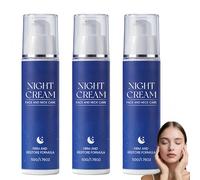 Crema de noche reafirmante y regeneradora, hidratante antirrugas para rostro y cuello, cuidado nocturno hidratante y reafirmante para todo tipo de piel (3Piezas)
