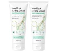 Crema de peinado para secado al aire, crema antiencrespamiento sin calor y acondicionador sin aclarado; fórmula ligera, nutritiva y suavizante que realza la textura（2pcs）