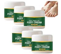 Crema de pies con aceite de árbol de té para talones agrietados y callos - Loción hidratante intensiva para reparación de pies - Cuidado hidratante del árbol de té para tacones secos (6 piezas)