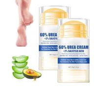 Crema de pies de urea, 60% crema de urea + 2% ácido salicílico, para talones agrietados y piel seca, reparación de talones agrietados, cuidado de manos y pies (2 piezas)