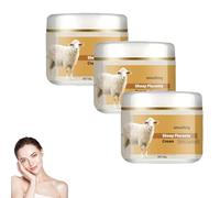 Crema de placenta de oveja, crema rejuvenecedora reafirmante de la piel, crema hidratante antiarrugas para rostro y cuerpo, cuidado diario suave, hidratación profunda, mejora la luminosidad (3pcs)