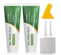 Crema de Reparación de Pared, 2 x 250g Masilla Blanca para Interiores, 2 x Parche Reparador de Paredes, Reparación de Paredes Dañadas, Rápida para Reparar Grietas