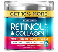 Crema de retinol para la cara con ácido hialurónico, hidratante facial de colágeno para mujeres y hombres, fórmula antienvejecimiento avanzada para levantar la piel, reduce las arrugas, las líneas