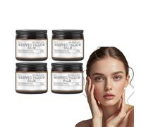 Crema de sebo de res para el cuidado facial - Bálsamo hidratante de sebo batido para piel seca - Cara alimentada con hierba con Hidratación profunda - Adecuado para todo tipo de Piel (4 Cajas)