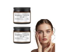 Crema de sebo de res para el cuidado facial - Bálsamo hidratante de sebo batido para piel seca - Cara alimentada con hierba con Hidratación profunda - Adecuado para todo tipo de Piel (2 Cajas)