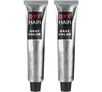 Crema de tinte para el cabello gris plateado, crema permanente para el cabello, crema de color gris claro, diferentes tonos plateados, tinte plateado metálico permanente unisex (2 piezas)
