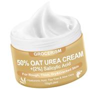 Crema de urea 50% para pies, fuerza máxima 150 gramos con avena y 2% de ácido salicílico, crema para pies y manos con ácido hialurónico, árbol de té y aloe vera para hidratación profunda, callos