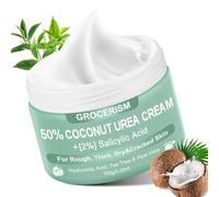 Crema de urea al 50% para pies con coco de 5.3 onzas || Crema para pies y manos máxima fuerza con 2% de ácido salicílico, árbol de té y aloe vera para hidratación profunda y eliminación de callos