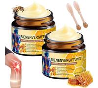 Crema de veneno de abeja veneno de abeja, 2 unidades de pomada de veneno de abeja, crema articular de veneno de abeja, gel articular natural para espalda, cuello, rodilla, profundo humeante, suave