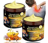 Crema de veneno de abeja veneno de abeja, 2 unidades de ungüento de veneno de abeja, crema articular de veneno de abeja, gel natural para espalda, cuello, rodilla, calmante, suave y nutritivo