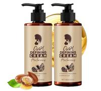 Crema definidora de rizos para cabello rizado y ondulado, fórmula hidratante antifrizz, crema para rizar cabello ondulado, fórmula potenciadora de larga duración con hidratación nutritiva (2Pcs)