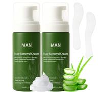 Crema Depilatoria Botane Man con Aloe Vera Natural, Crema Depilatoria Botane Man, Fórmula de Acción Rápida, Hidratante y Antiadherente (2 Frascos)