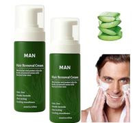 Crema depilatoria Botane Man, mousse depilatoria de aloe vera natural, suave y de acción rápida, hidratante, nutritiva y no pegajosa para cabeza, rostro y cuerpo.,2PCS