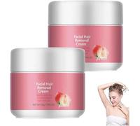 Crema depilatoria facial, adiós a las sombras y la barba incipiente, piel visiblemente suave en solo 5 minutos, apta para todo tipo de piel (2 Pcs)
