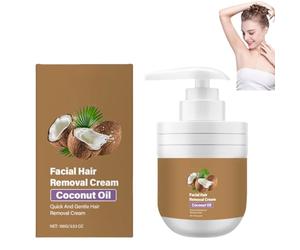 Crema Depilatoria Facial con Aceite de Coco, Crema Depilatoria Facial para Mujeres, Indolora y No Grasa, Apta para Piel Sensible