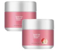Crema depilatoria facial de acción rápida, suave y no irritante, hidrata y nutre profundamente la piel, visiblemente suave en solo 5 minutos. (2pcs)