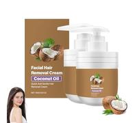 Crema Depilatoria Facial De Coco Para Mujeres, Aceite De Coco Para La Piel, El Rostro Y El Cuerpo, Hidratante Y Calmante, Depilatoria Indolora, Calmante, Elimina El Vello Del Labio Superior (2 Set)