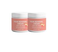 Crema depilatoria facial LuxevéRia 50ml, con infusión de melocotón, crema depilatoria calmante, tratamiento para una piel suave para mujeres y hombres,2PCS