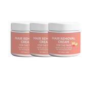 Crema depilatoria facial LuxevéRia 50ml, con infusión de melocotón, crema depilatoria calmante, tratamiento para una piel suave para mujeres y hombres,3PCS