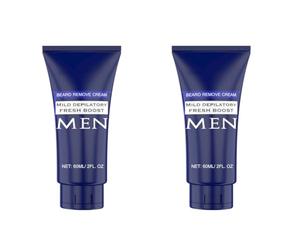 Crema Depilatoria para Barba de Hombre: Eliminador de Vello Facial Sin Dolor ni Afeitado - Diseñada para Barbas Gruesas y Vello del Labio Superior (60 ml)