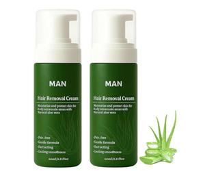 Crema Depilatoria para Hombre, formulada con aloe vera natural, una espuma depilatoria facial y corporal rápida y suave, de acción rápida, apta para rostro y cuerpo. Hidratante y no pegajosa