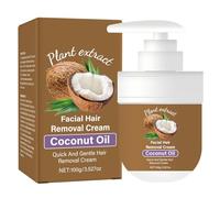 Crema depilatoria para hombres 3.5 oz - Crema depilatoria facial suave con aceite de y extractos de plantas, para mejillas del labio superior todo tipo de piel