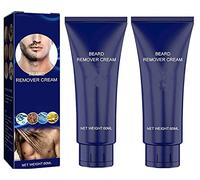 Crema depilatoria permanente para hombres, crema depilatoria para hombres, crema depilatoria permanente, crema removedora de barba suave natural - Adecuado para cara, piernas, brazos (talla única, 2