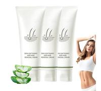 Crema depilatoria, removedor de vello corporal y facial suave e indoloro, no pegajoso, eficaz rápido, hidrata y nutre la piel, apto para todo tipo de pieles (3 pcs)