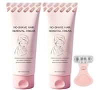 Crema depilatoria sin rasurar, tratamiento hidratante y calmante para piel sensible, suave y no irritante, depilación de piernas, brazos y zona del bikini (2 Piezas)