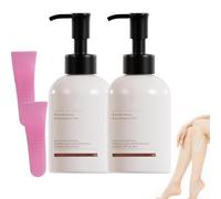 Crema depilatoria suave multizona, removedor de pelo calmante, crema removedora para la piel con Aplicador de espátula, herramientas depilatorias no grasas, tamaño compacto (2 set)