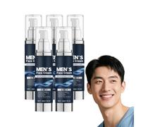 Crema facial 6 en 1 para hombres - Hidratante multiacción con manteca de karité y ácido hialurónico - Reduce la apariencia de arrugas, manchas y ojeras - Loción facial diaria, 50 g (5 botellas)