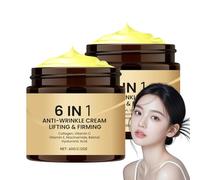 Crema facial antiarrugas de colágeno 6N1 con niacinamida, retinol, ácido hialurónico, crema reafirmante facial 6iN1, hidratante antiedad de colágeno, hidratación profunda día noche para hombres y