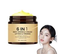 Crema facial antiarrugas de colágeno 6N1 con niacinamida, retinol, ácido hialurónico, crema reafirmante facial 6iN1, hidratante antiedad de colágeno, hidratación profunda día noche para hombres y