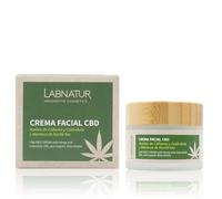 Crema Facial CBD - Natural y Vegana - Labnatur | Aceites de Cáñamo y Caléndula y Manteca de Karité Bio - Hidratante y Revitalizante - Piel Sensible - Hecho en España - 50 ml