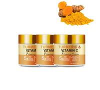 Crema facial con vitamina C de cúrcuma, crema hidratante natural para manchas oscuras, hiperpigmentación, refuerzo antienvejecimiento con 30 % de vitamina C, equilibra el tono de la piel (3 unidades)