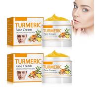 Crema Facial De Cúrcuma, Crema Facial Hidratante Natural Iluminadora De Cúrcuma, Crema Facial Antienvejecimiento Para Eliminar Manchas Oscuras Y Uniformar El Tono De La Piel, 2 Piezas