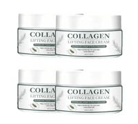 Crema facial de elevación de colágeno, crema hidratante reafirmante y reafirmante, crema hidratante antiedad con hialuronato de sodio (4 unidades)