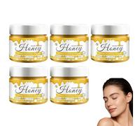Crema facial de miel para calmar, hidratante de larga duración, loción facial para aliviar la piel seca, crema ligera y no grasa, base de maquillaje para el cuidado diario de la piel (5 unidades)