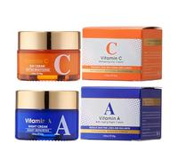 Crema Facial Mañana Vitamina C Y Noche Retinol, Hidratación Intensa Y Reafirmación Para Piel Delicada, Anti-Arrugas Y Alisado, Revitalización Y Tono Uniforme, Nutrición Profunda Y Brillo
