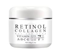 Crema Facial Retinol y Colágeno Día y Noche, con Ácido Hialurónico 7%, Vitaminas A, B, C y E, Propóleo, Aloe Vera, Apta para Todo Tipo de Piel (60g)