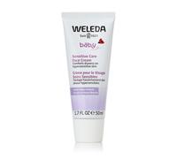 Crema facial Weleda Baby Sensitive Care de 50 ml, hidratante rica en plantas con malva blanca, pensamiento y aceite de almendras dulces.