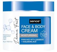 Crema facial y corporal sin perfume, crema hidratante hialurónica, Sence Derma Fact, cuidado corporal para mujeres y hombres, Vegan Fragrance Free Skincare Beauty Body Crema corporal (1 x 300 ml)