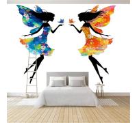 Crema Fondo de Pantalla PanoráMica 3d, Dibujado A Mano Hada Animales Fotomurales Mural 200 x 140 cm (An x Al) - Decoración de Pared Para Sala Cuarto Oficina y Salón