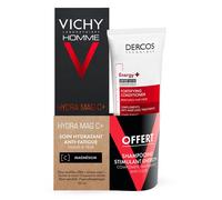 Crema hidratante antifatiga Vichy Homme para rostro y ojos 50 ml + champú anticaída 50 ml gratis