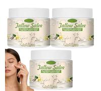 Crema hidratante con sebo de bovino de sauce, crema de sebo batida para cara y cuerpo, cuidado de la piel de sebo bovino, bálsamo sebo hidratante intenso, de absorción rápida (3 unidades)