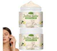 Crema hidratante con sebo de bovino de sauce, crema de sebo batida para cara y cuerpo, cuidado de la piel de sebo bovino, bálsamo sebo hidratante intenso, de absorción rápida (2 unidades)